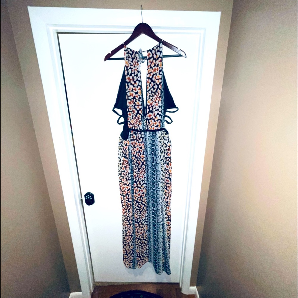 Express side cut out multi colored maxi dress XL